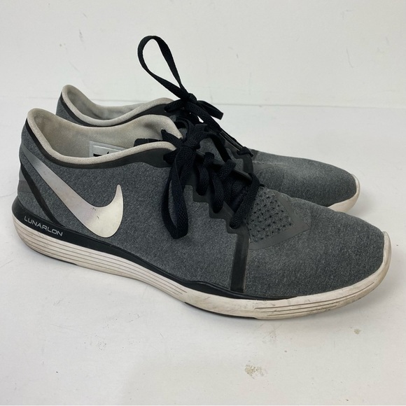 Nike Lunarlon Grey Gray Sneakers Athletic Workout Running - Picture 1 of 6